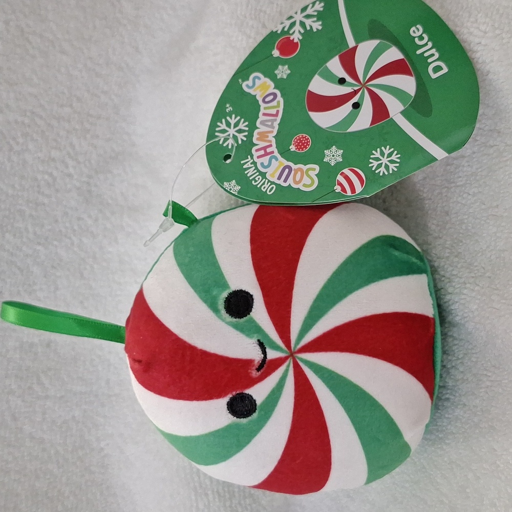 NEW Squishmallow "Dulce" the Peppermint Candy Ornament